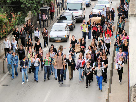 Protest u�enika nepoznate �kole protiv mature... Pula, 17.10.2008. 